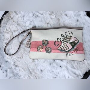 Coach large canvas shell Wristlet